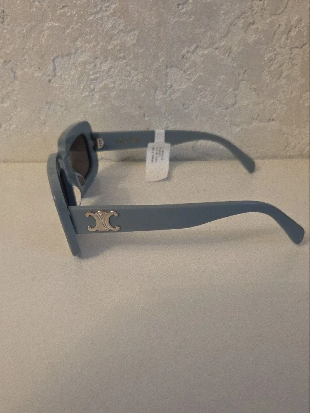 Celine Rectangular Sunglasses in Pale Blue with Dark Lenses